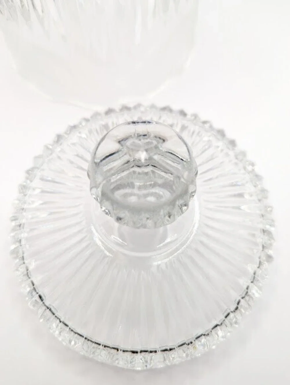 Vintage Lead Crystal Biscuit Cookie Jar With Lid Frosted Etched Floral